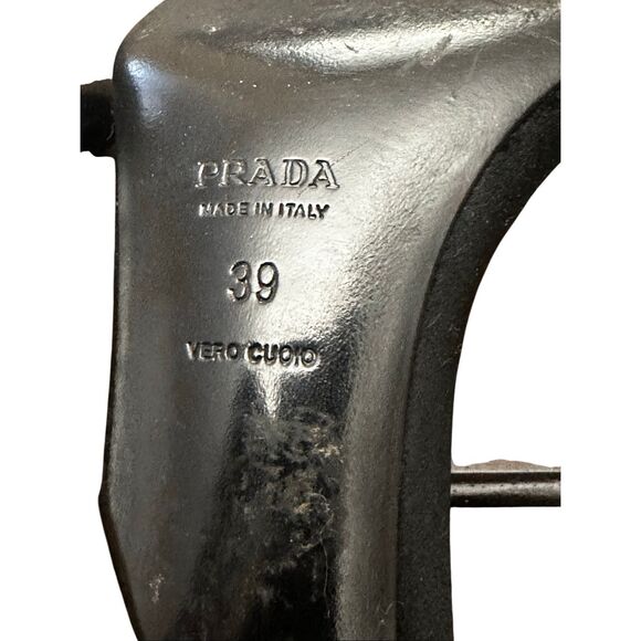 Prada Iconic Retro Satin Sandals Shoes Slingback Peep Open Toe Pumps Size 39 - Picture 7 of 16